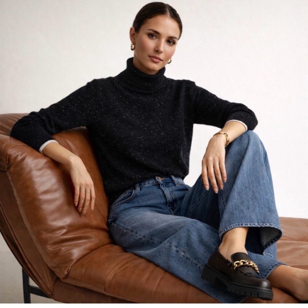 Rag & Bone100% Cashmere Black Turtleneck Sweater